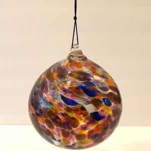 Large hand blown glass rainbow hanging sphere